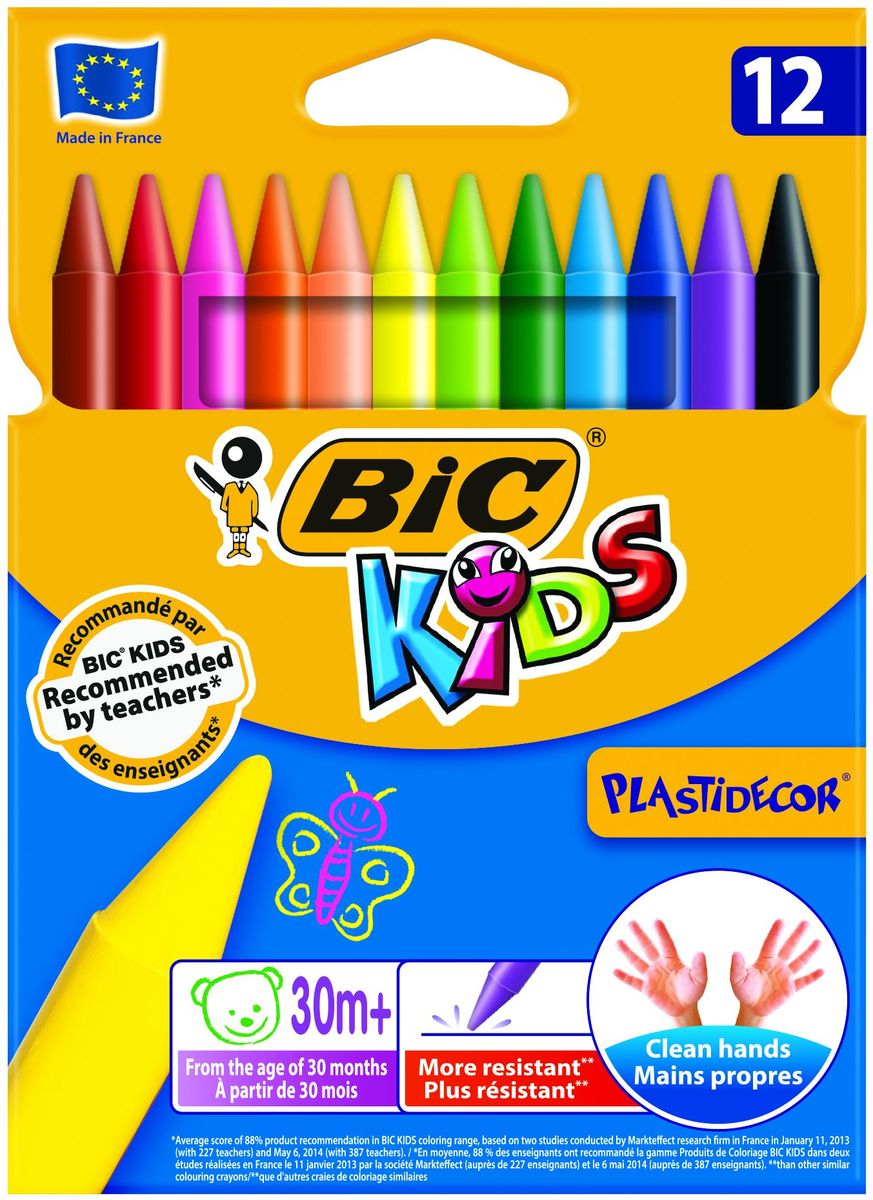 фото Bic Мелки восковые Plastidecor 12 цветов