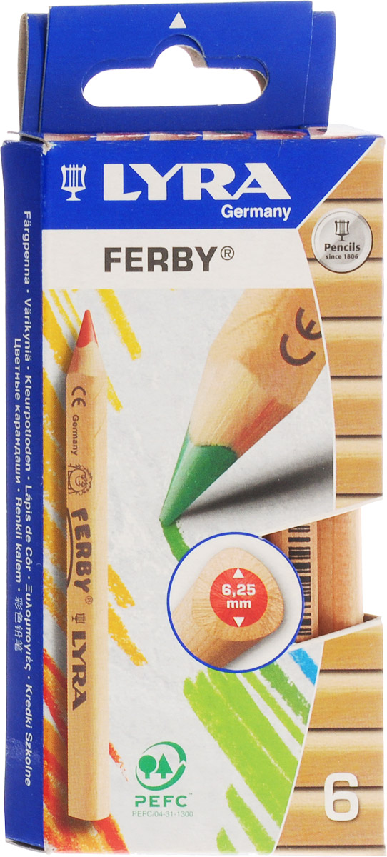Lyra Набор цветных карандашей Ferby Nature 6 шт Lyra Набор цветных карандашей Ferby Nature 6 шт