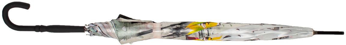 фото Зонт-трость женский Flioraj, полуавтомат, цвет: серый, желтый. 051105 FJ