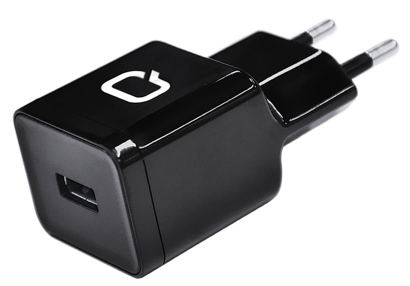 фото Qumo Energy 1 USB 1A micro USB cable сетевое зарядное устройство, Black