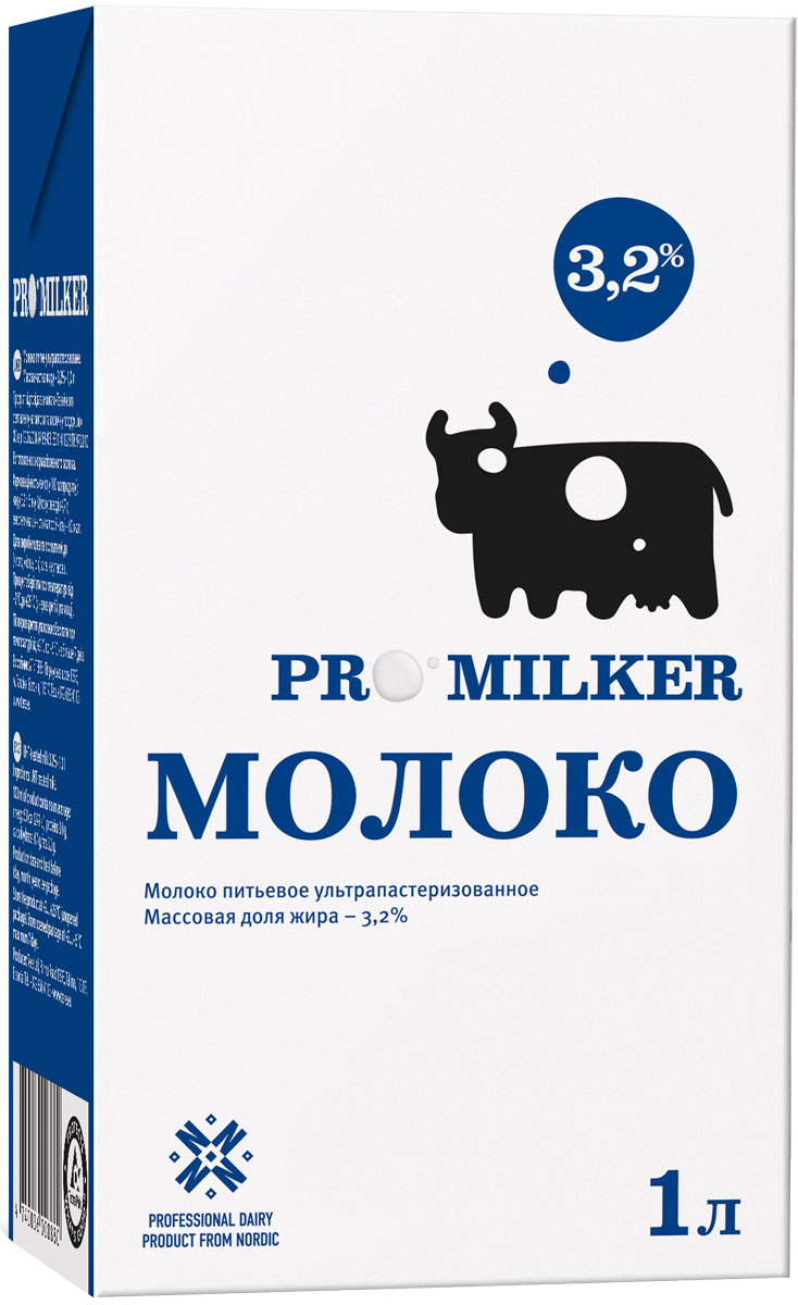 Promilker молоко ультрапастеризованное 3,2%, 1 л
