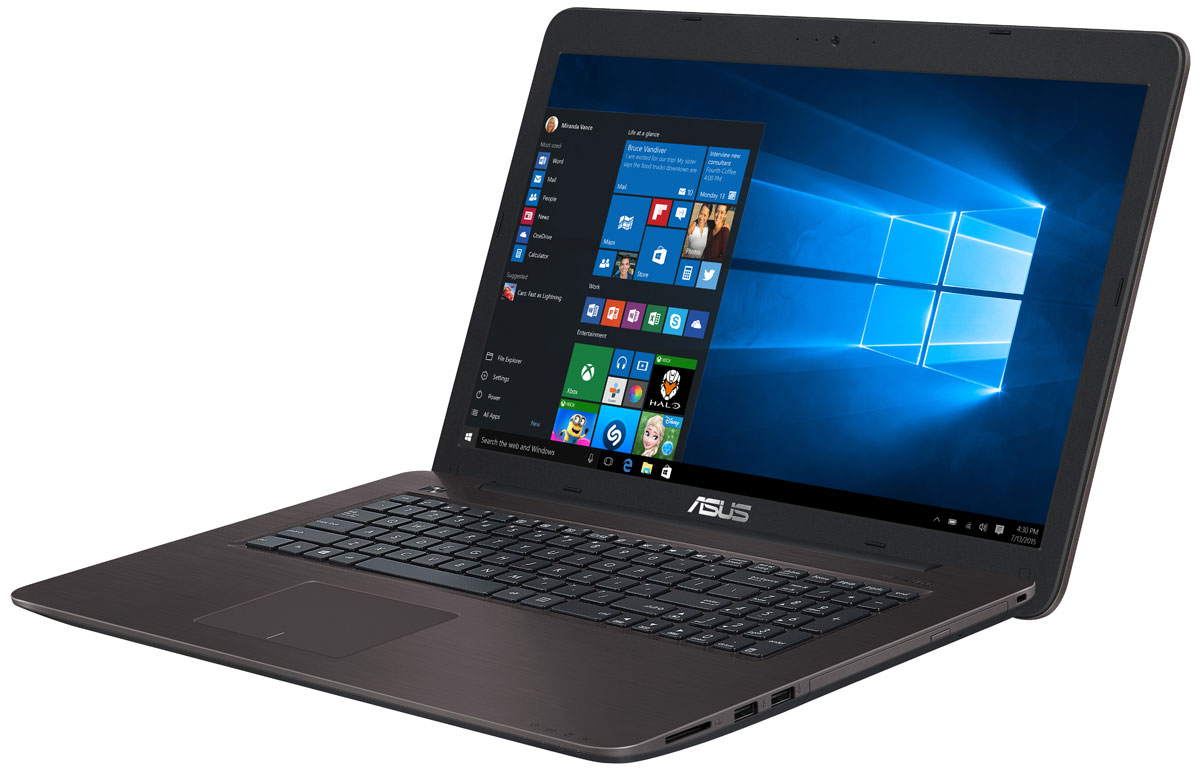 ASUSASUSX756UV(X756UV-TY077T)Ноутбук17.3",HDD500ГБ,(90NB0C71-M00810)