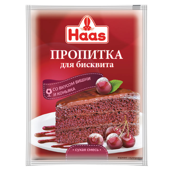 фото Haas пропитка для бисквита со вкусом вишни и коньяка, 80 г