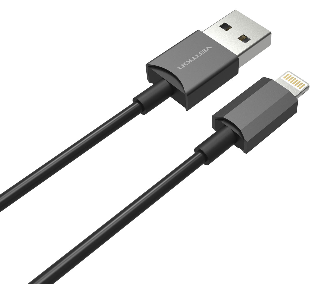 фото Vention VAI-C02-B100 кабель USB- Lightning, Black (1 м)