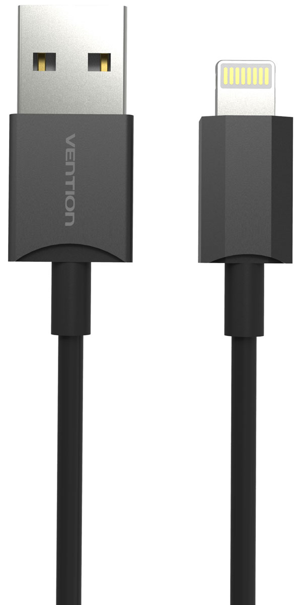 фото Vention VAI-C02-B100 кабель USB- Lightning, Black (1 м)