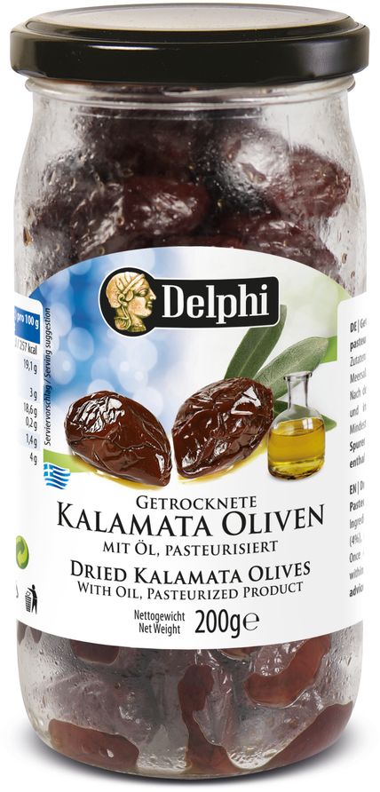 фото Delphi оливки Каламата с косточкой сушеные, 200 г