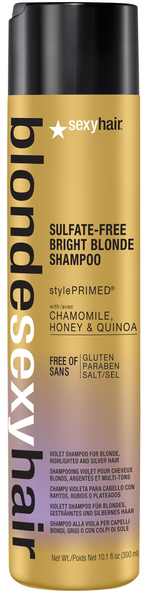 фото Sexy Hair Шампунь корректирующий "Сияющий Блонд" без сульфатов, Sulfate-free bright blonde shampoo, 300 мл Sexyhair