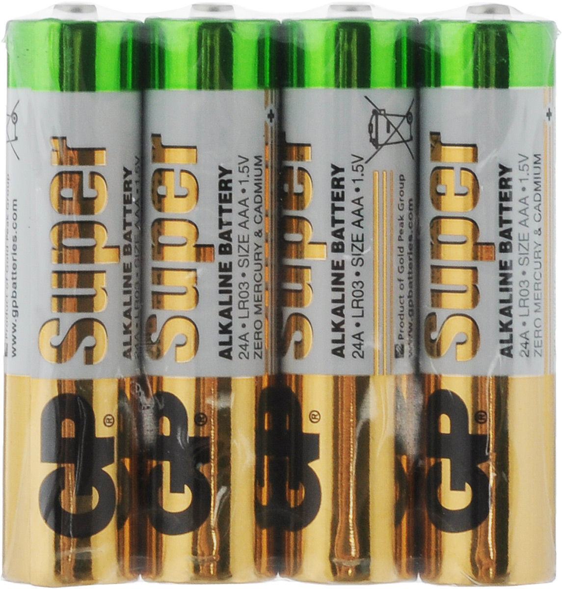 фото Набор алкалиновых батареек GP "Super Alkaline", тип ААA (LR03), 1,5V, 4 шт Gp batteries,gp