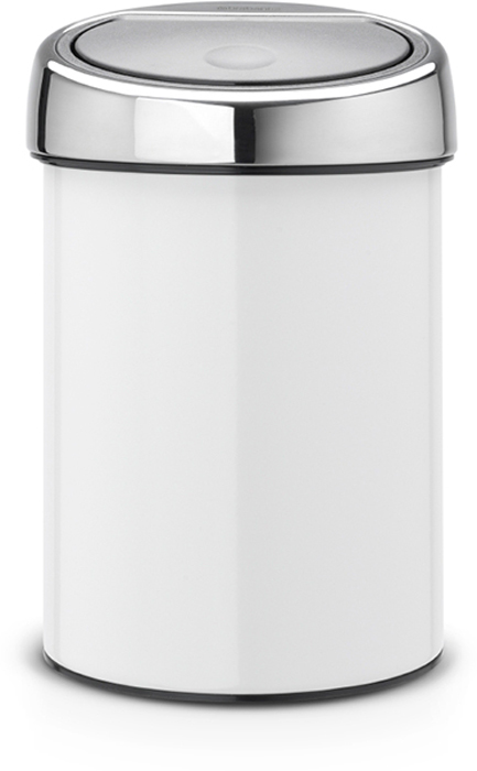 фото Бак мусорный Brabantia "Touch Bin", цвет: белый, 3 л. 364488