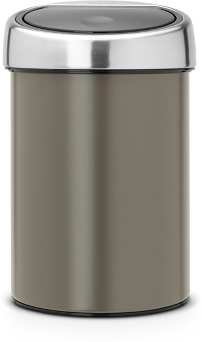 фото Бак мусорный Brabantia "Touch Bin", цвет: платиновый, 3 л. 364464