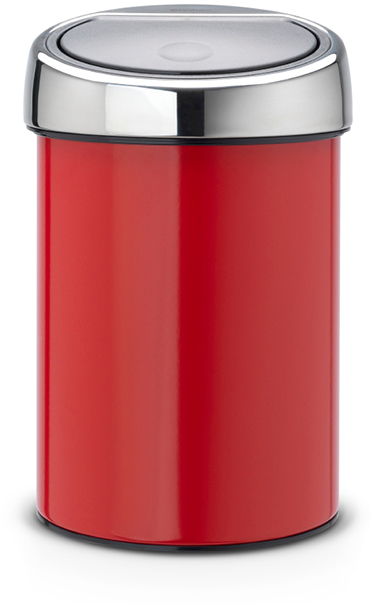 фото Бак мусорный Brabantia "Touch Bin", цвет: красный, 3 л. 364426