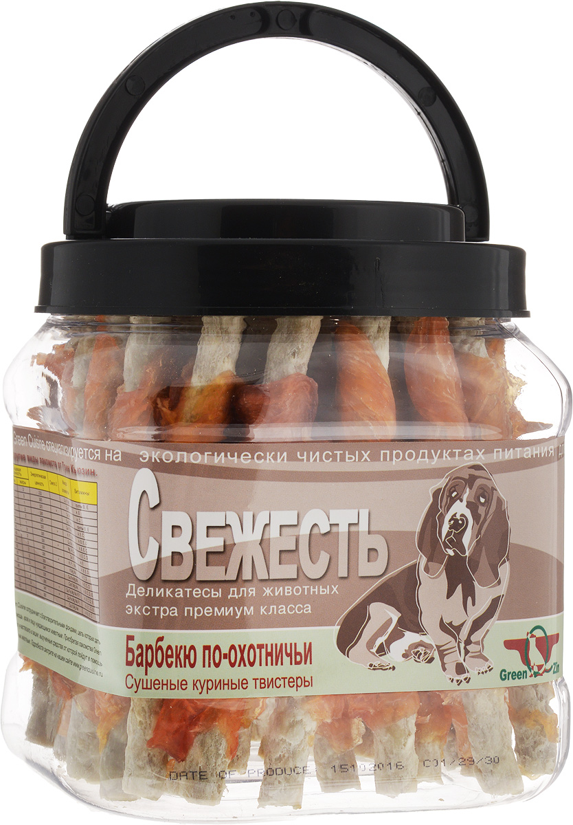 фото Лакомство для собак GreenQZin "Свежесть", сушеные куриные твистеры, 750 г