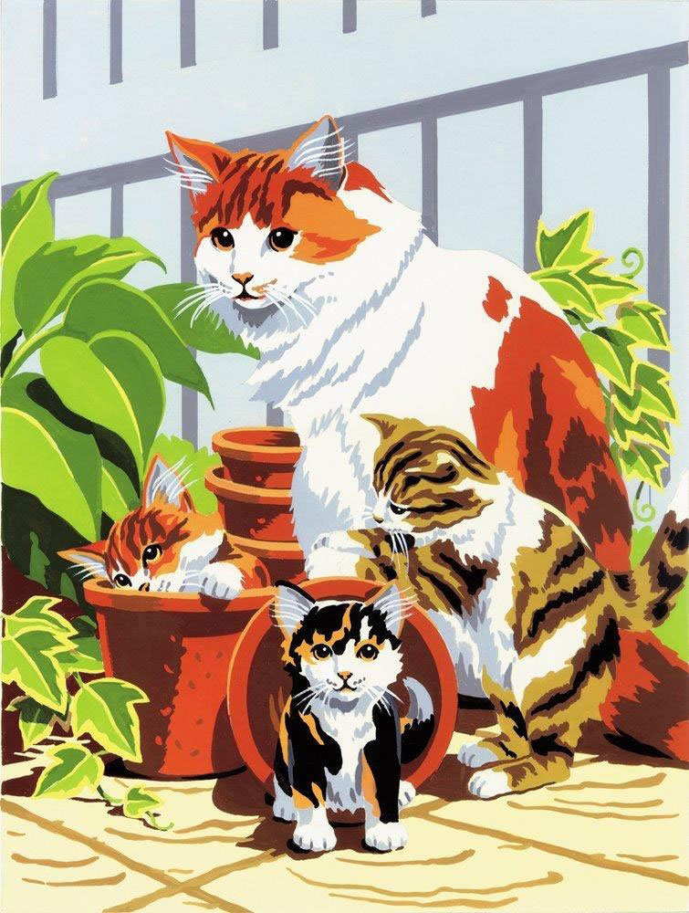 Royal & Langnickel Картина по номерам Кошка с котятами