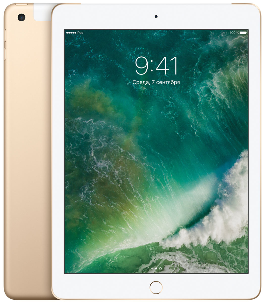 фото Планшет Apple iPad 9.7" Wi-Fi + Cellular (2017), 32 ГБ, золотистый