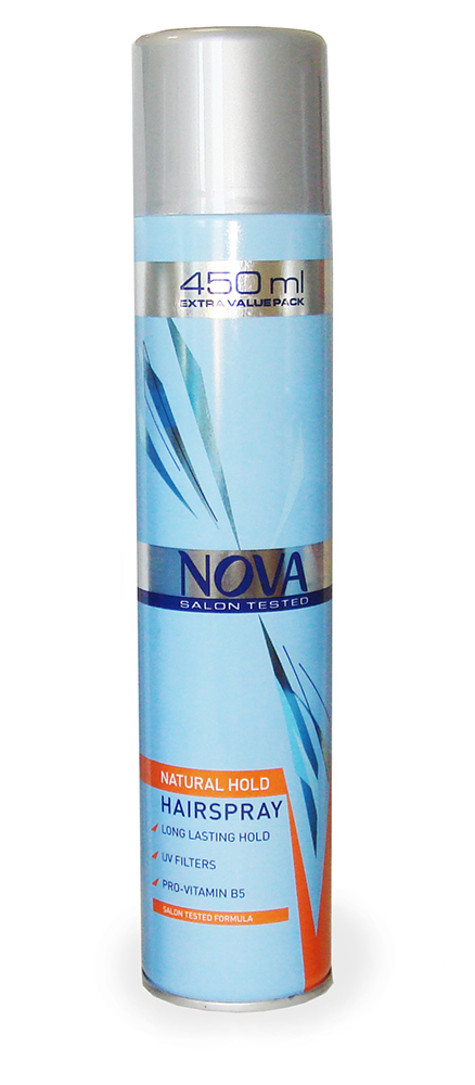 Лак для волос Nova супер фиксации 450 мл (оранжевый)