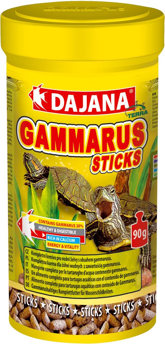 фото Корм для водных черепах Dajana "Gammarus Sticks", 250 мл