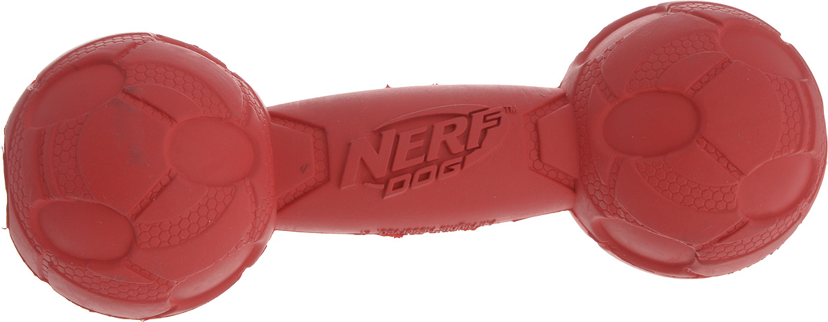 фото Игрушка для собак Nerf "Гантель", с пищалкой, длина 17,5 см Nerf dog