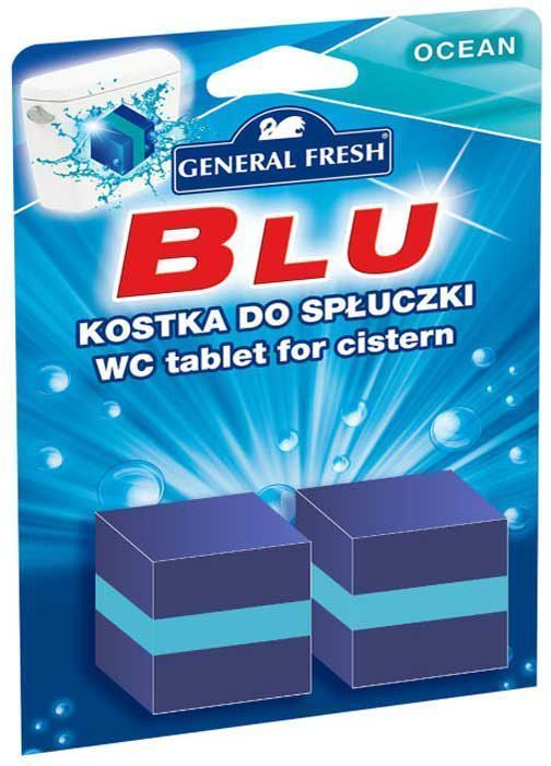 фото Очиститель-освежитель для смывного бачка General Fresh "Blu. Ocean", квадрат, 2 шт х 50 г