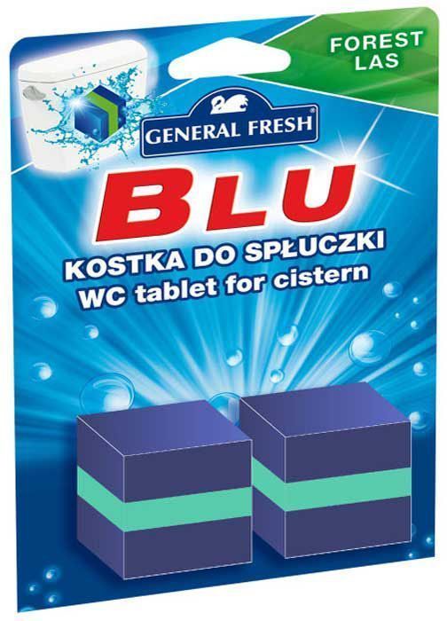 фото Очиститель-освежитель для смывного бачка General Fresh "Blu. Forest lus", квадрат, 2 шт х 50 г