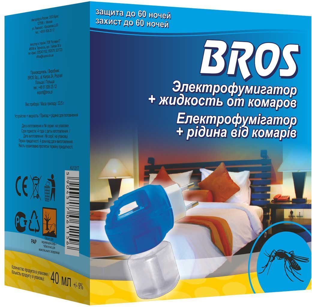 фото Электрофумигатор "Bros", с жидкостью от комаров, 60 ночей