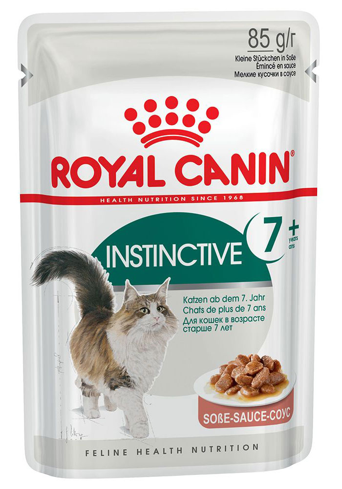 фото Консервы Royal Canin "Instinctive +7", для кошек старше 7 лет, мелкие кусочки в соусе, 85 г