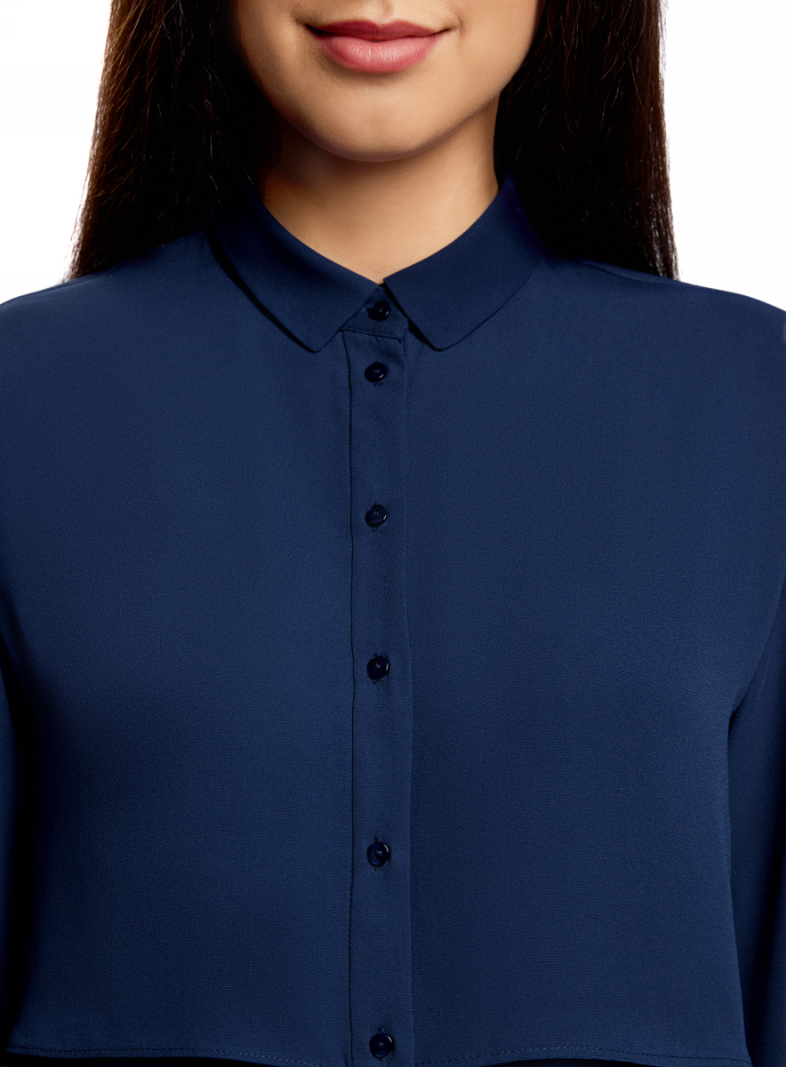 Темно синяя блузка женская