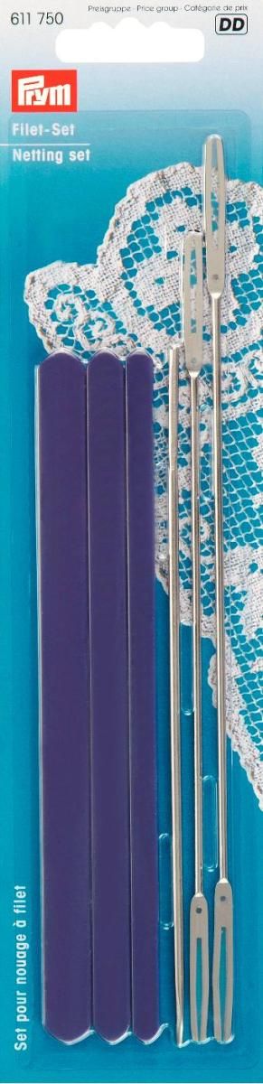 фото Иглы "Prym", набор для плетения филейного кружева, фиолетовый