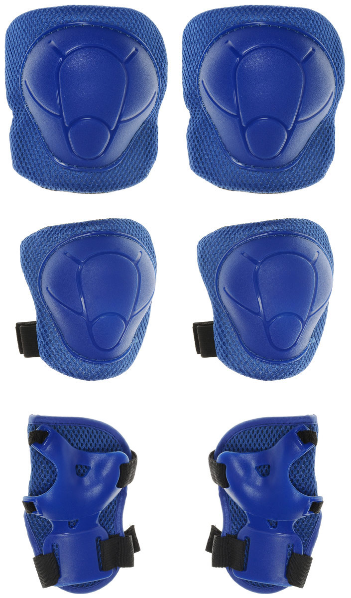 фото Комплект защиты "Action", для катания на роликах, цвет: синий. Размер L. ZS-100