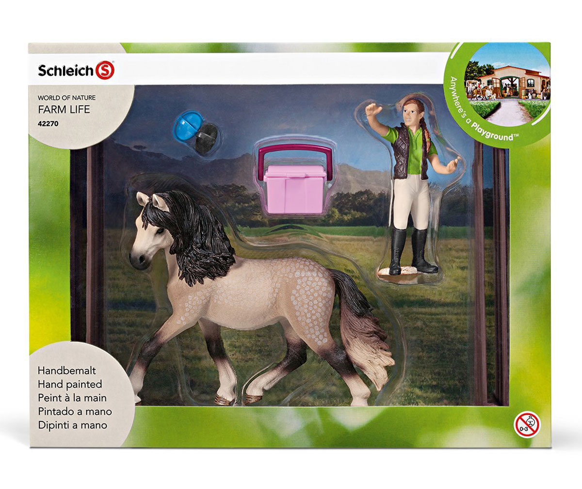 фото Schleich Игровой набор для ухода за андалузской лошадью