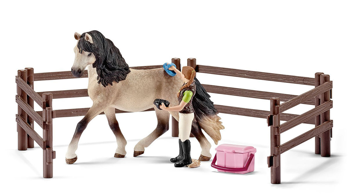 фото Schleich Игровой набор для ухода за андалузской лошадью