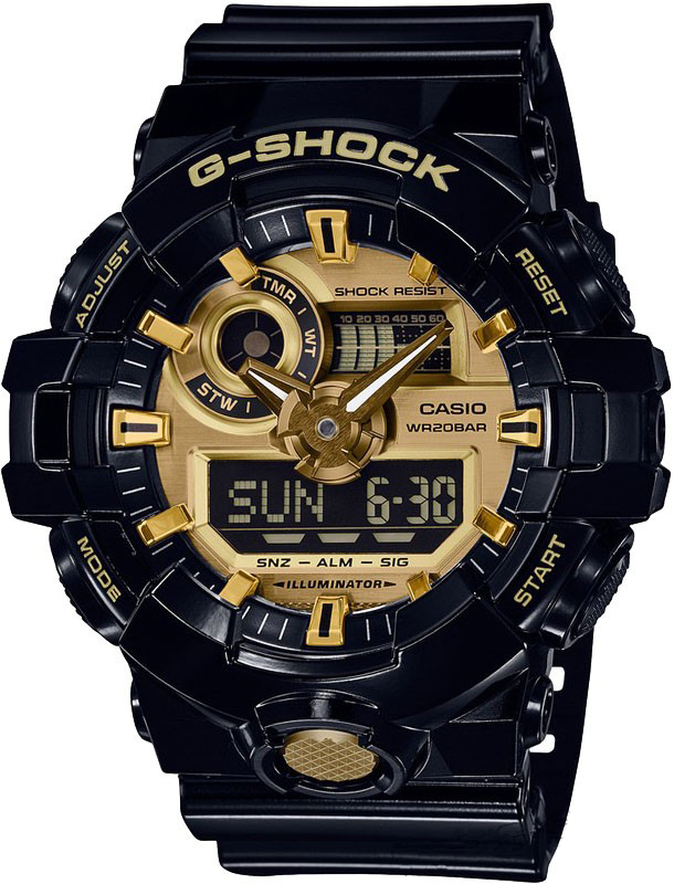 фото Наручные часы мужские Casio G-Shock, цвет: черный, золотой. GA-710GB-1A