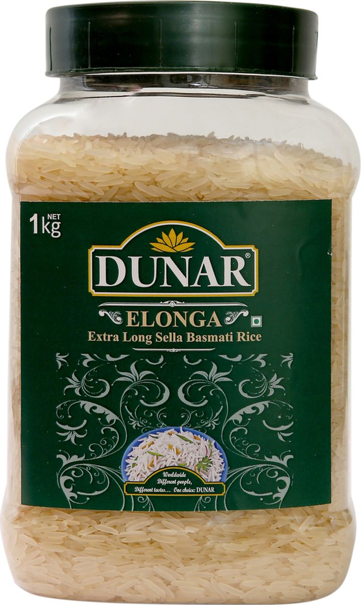 Dunar Elonga Sella пропаренный басмати рис, 1 кг