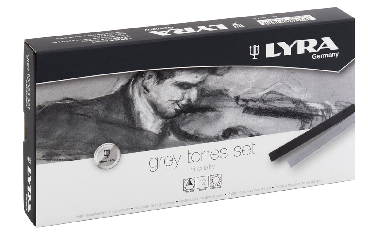 Lyra Пастель сухая Polycrayons серые тона 12 цветов, Мелки и пастель Lyra Пастель сухая Polycrayons серые тона 12 цветов, Мелки и пастель