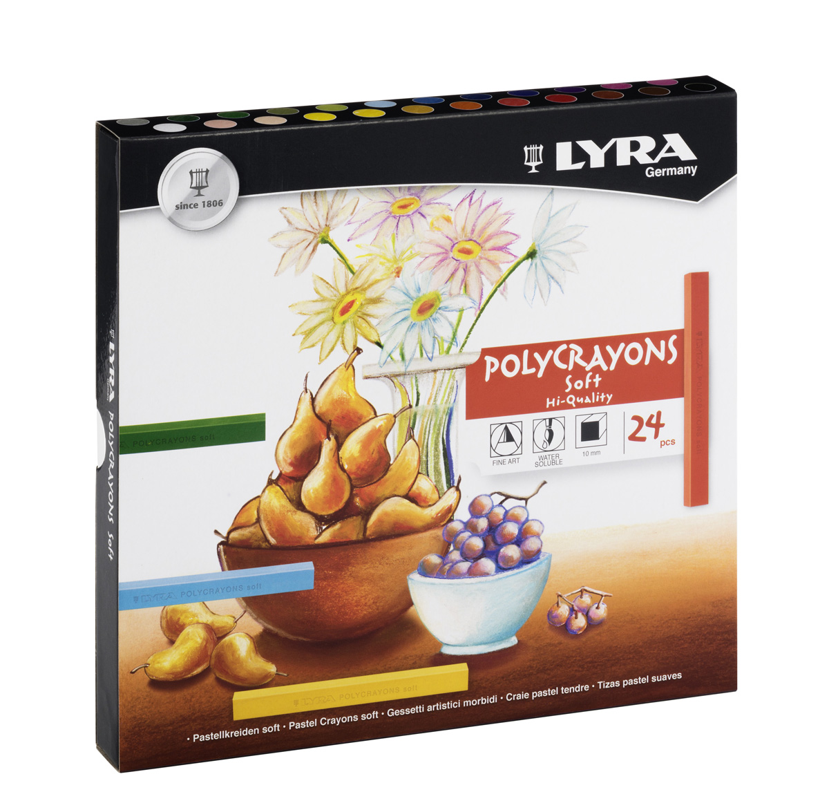 фото Lyra Пастель сухая Polycrayons 24 цвета