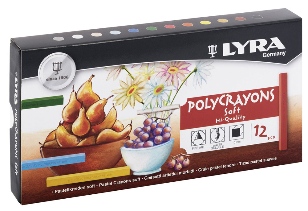 Lyra Пастель сухая Polycrayons 12 цветов, Мелки и пастель Lyra Пастель сухая Polycrayons 12 цветов, Мелки и пастель