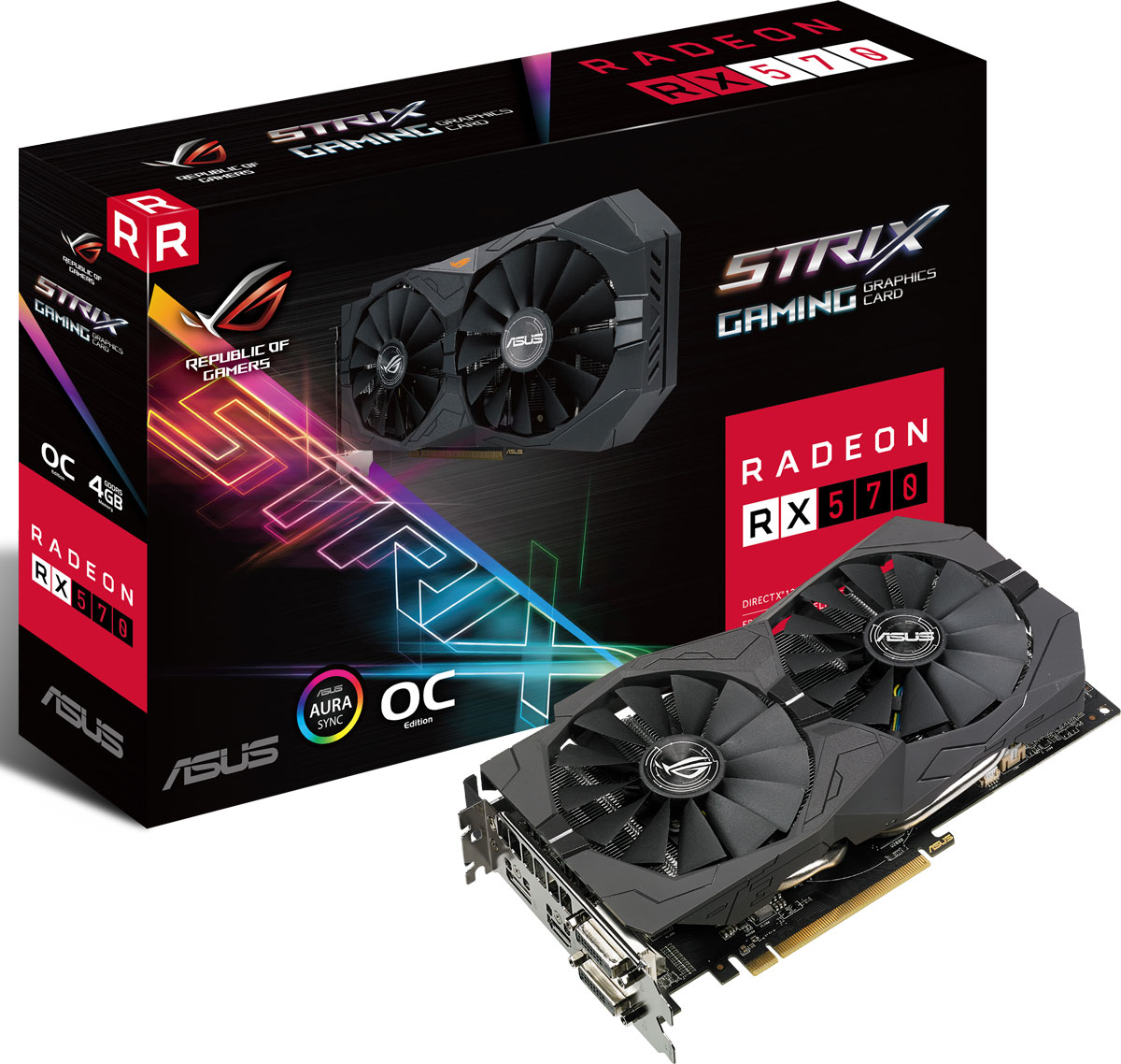 фото Видеокарта ASUS ROG Strix Radeon RX 570 OC 4GB, ROG-STRIX-RX570-O4G-GAMING