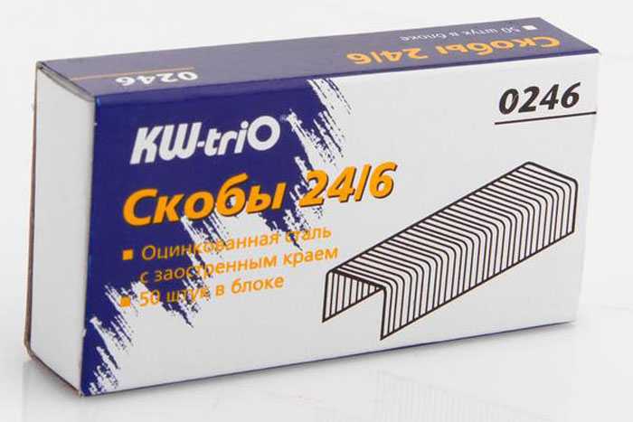 KW-trio Скобы оцинкованные №24/6 1000 шт