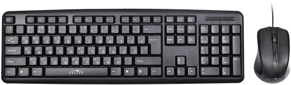 Комплект мышь + клавиатура Oklick 600M, Black