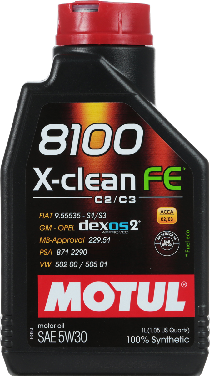 фото Масло моторное Motul "8100 X-Clean Fe", синтетическое, 5W-30, 1 л