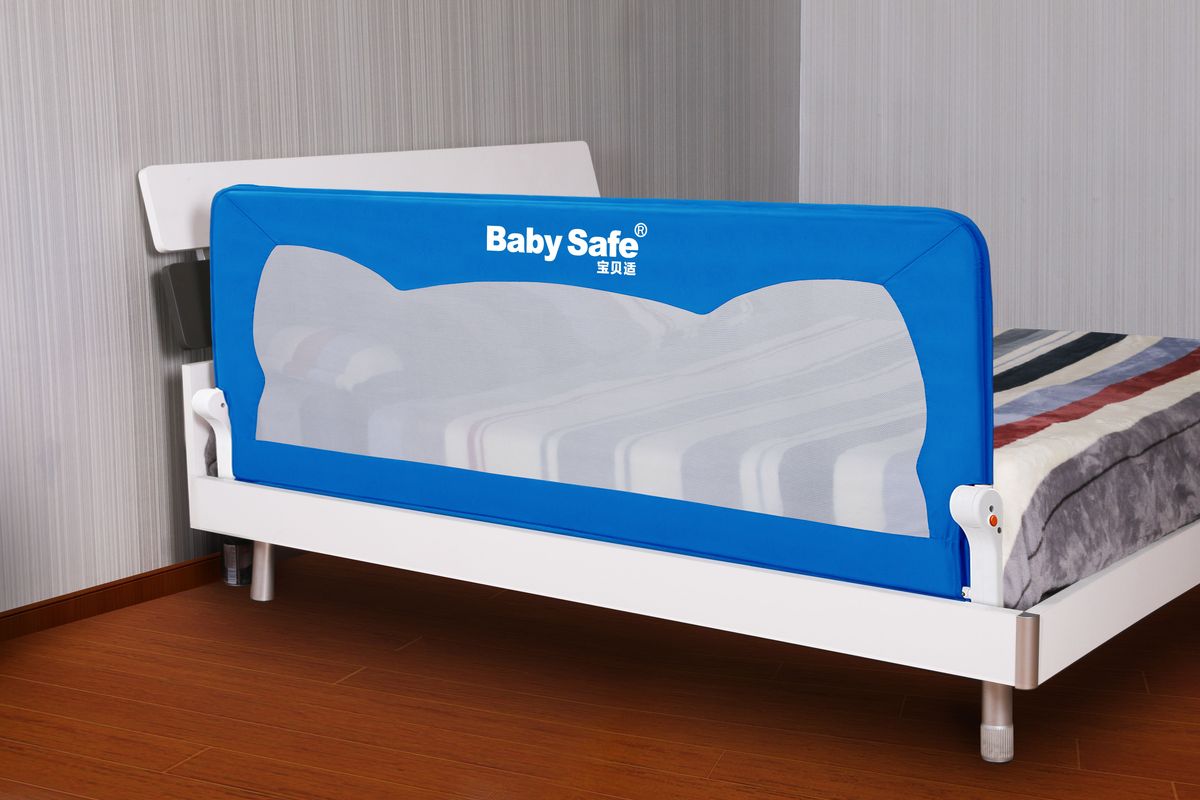 фото Baby Safe Барьер защитный для кроватки Ушки цвет синий 120 х 42 см