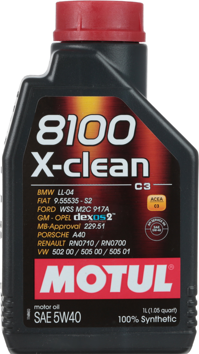 фото Масло моторное Motul "8100 X-Clean", синтетическое, 5W-40, 1 л