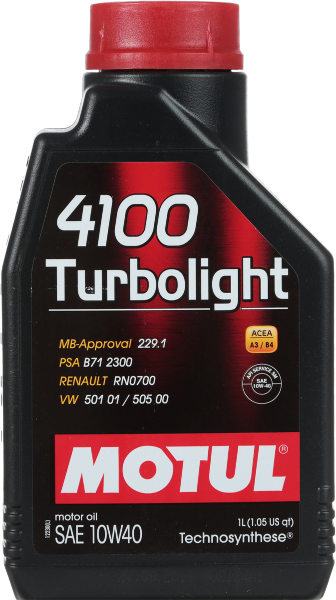 фото Масло моторное Motul "4100 Turbolight. Technosynthese", синтетическое, 10W-40, 1 л