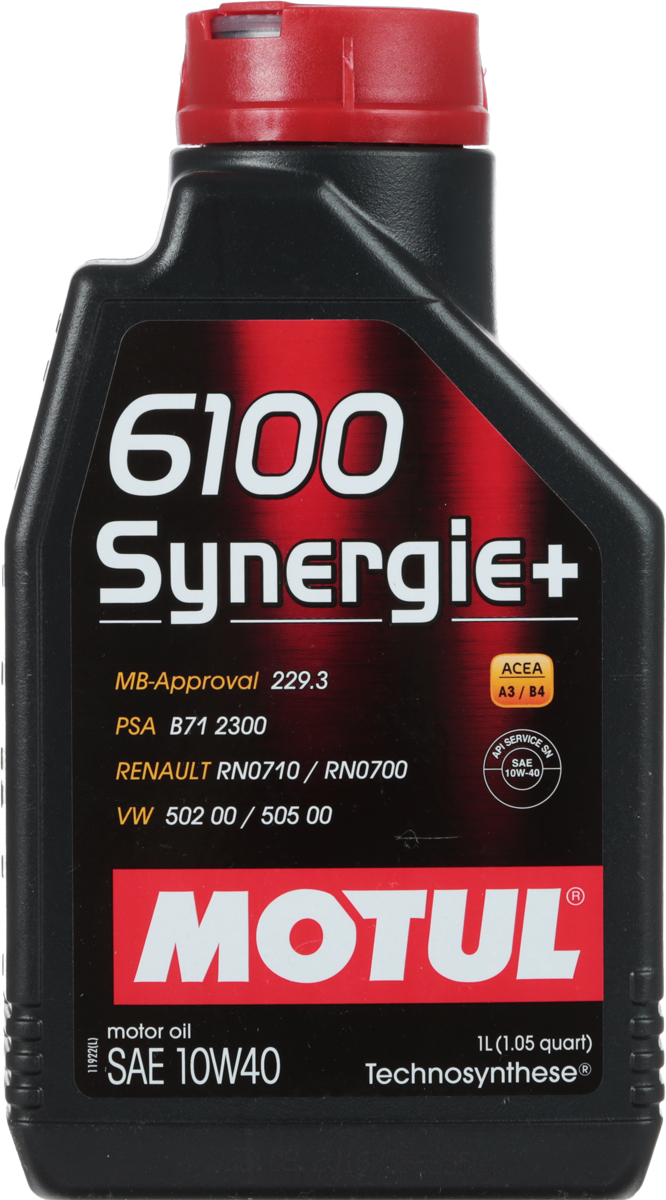 фото Масло моторное Motul "6100 Synergie+. Technosynthese", синтетическое, 10W-40, 1 л