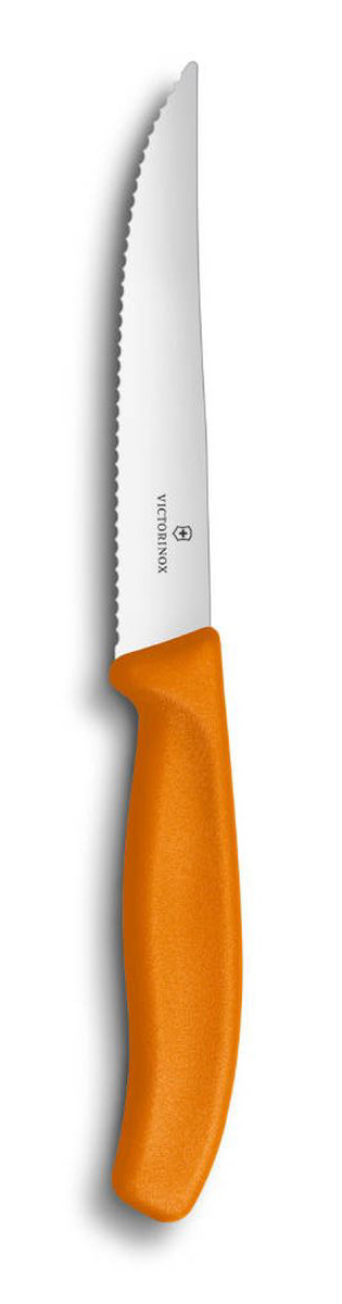фото Нож для стейка и пиццы Victorinox "SwissClassic. Gourmet", цвет: оранжевый, длина лезвия 12 см
