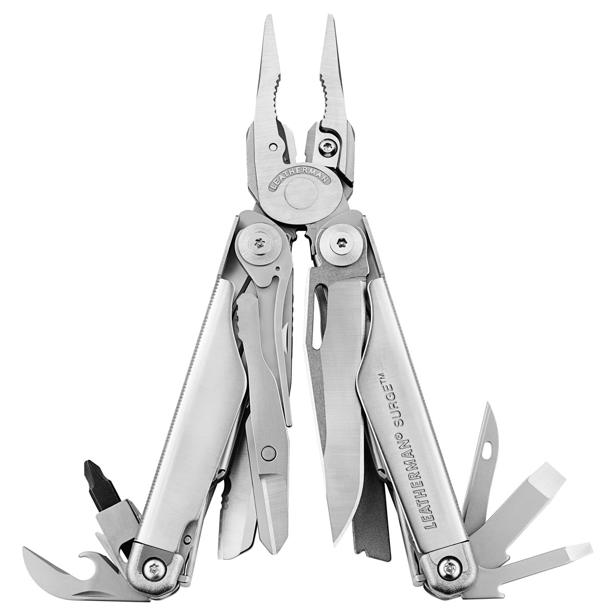 фото Мультитул Leatherman "Surge", с чехлом, цвет: стальной, 19 предметов