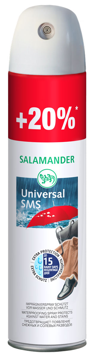 фото Пропитка водоотталкивающая Salamander "Universal SMS" для гладкой кожи, замши и текстиля, 300 мл