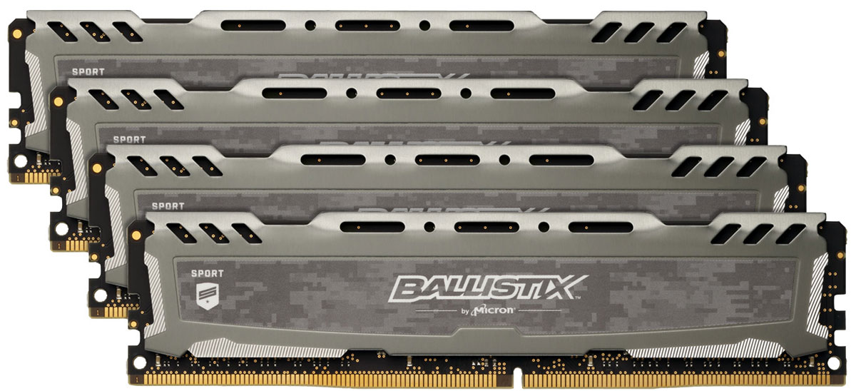 фото Комплект модулей оперативной памяти Crucial Ballistix Sport LT DDR4 4х8Gb 2400 МГц, Gray  (BLS4C8G4D240FSB)