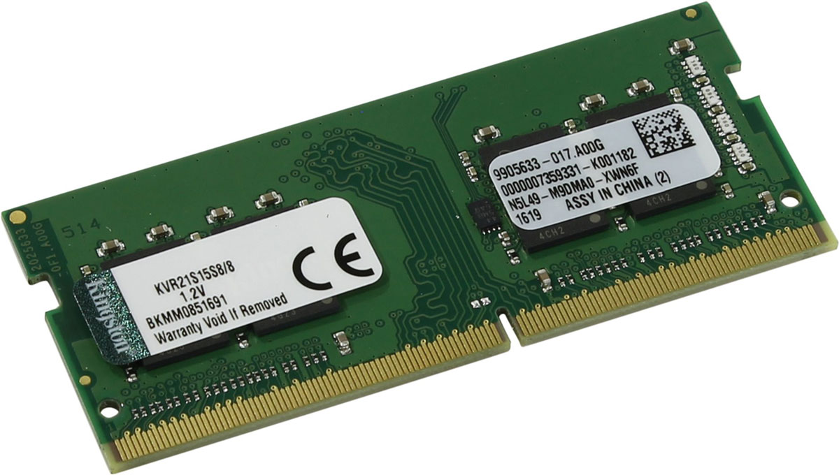 фото Модуль оперативной памяти Kingston ValueRAM SO-DIMM DDR4 8GB 2133МГц (KVR21S15S8/8)