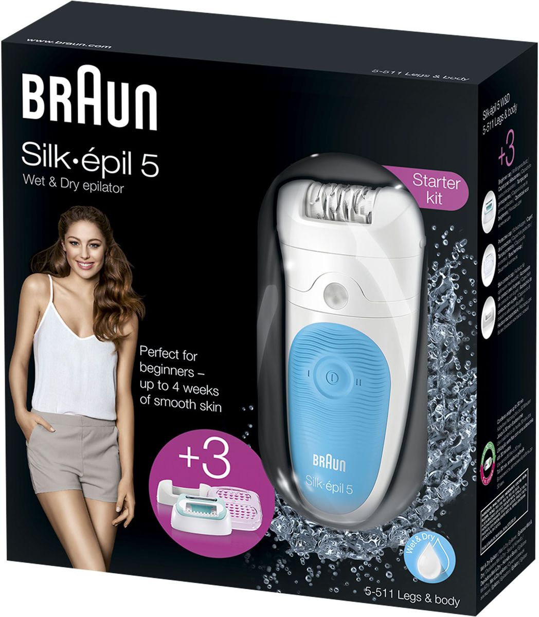 фото Braun Silk-epil 5 Wet&Dry 5-511 эпилятор с насадкой для начинающих