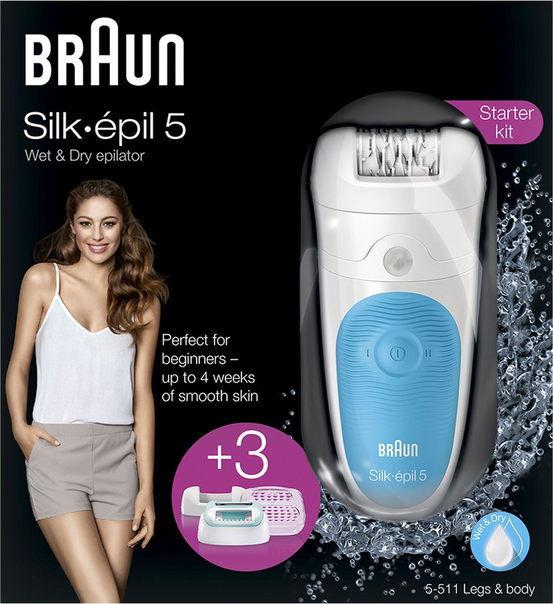 фото Braun Silk-epil 5 Wet&Dry 5-511 эпилятор с насадкой для начинающих